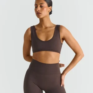 Top Sisterly Tribe | Deep V-Neck Bra - Čokolada